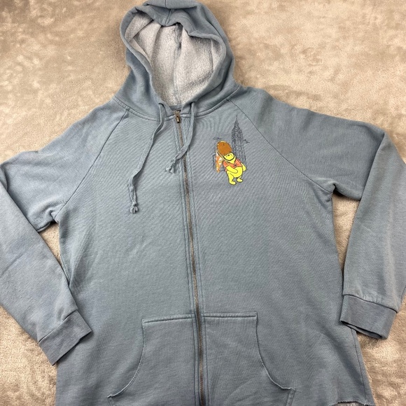 Disney Tops - Disney Dusty Blue Zip-Up Hoodie with Winnie the Pooh